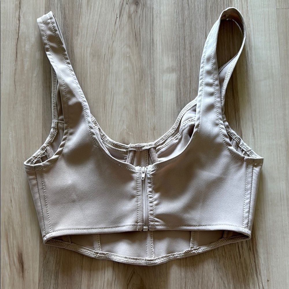 Fashion Nova Cream Corset Crop Top - Picture 2 of 3